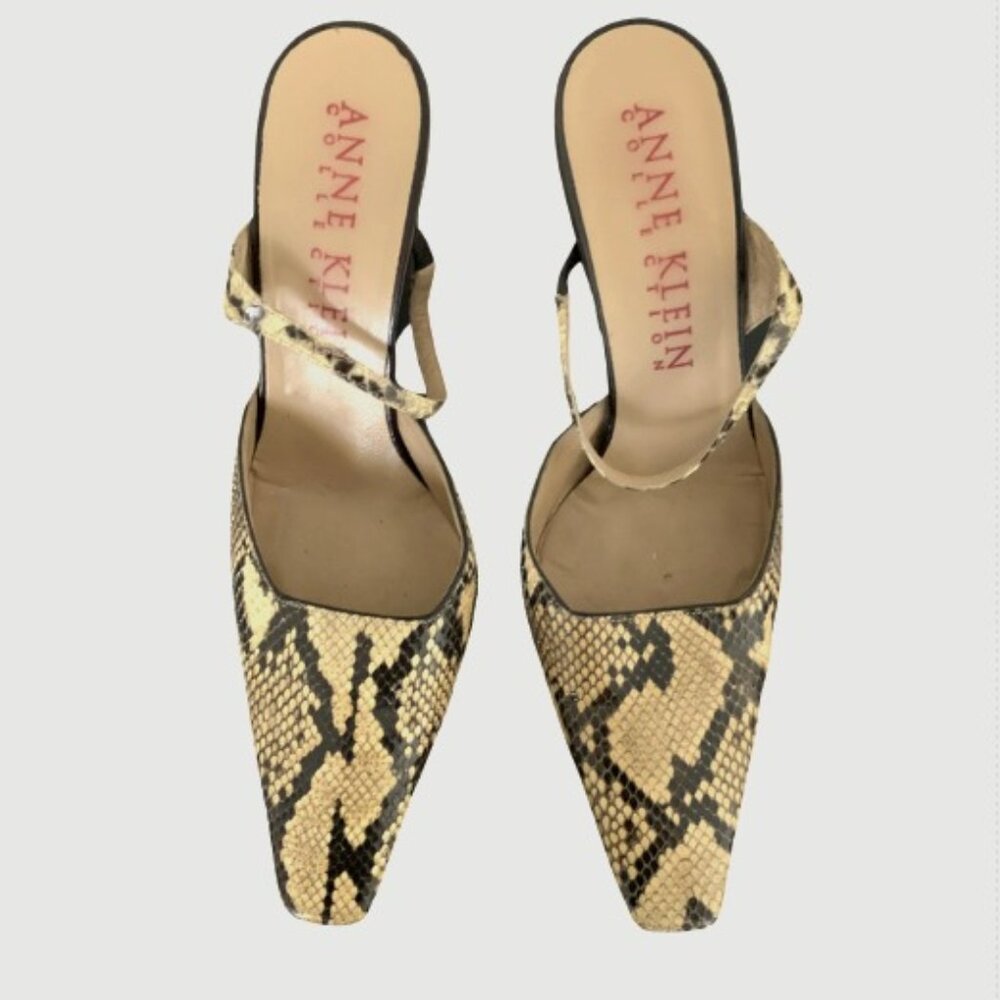 Vintage Anne Klein Collection Snakeskin Pumps Size 7 1/2